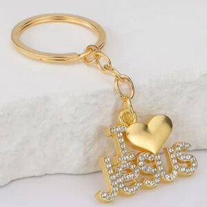 Gold 'I Love Jesus' Keychain